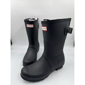 New Hunter Women's Black (BLK) Original Short Back Adjustable Rain Boots Sz 7
